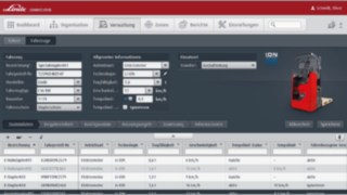 Linde Material Handlingu sõidukipargi haldustarkvara connect:desk alas Haldamine juhitakse suuri andmemahtusid.