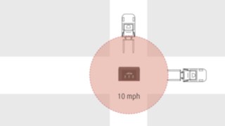 Looge ise kiirusepiirangu tsoonid, kasutades Linde rakendusmoodulit connect zi Speed Zoning Linde rakendusmooduliga connect zi seadistatava kiirusepiirangu tsooni joonis