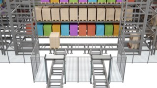 Ladustatavad kaubad paigutatakse konveierilintidele.